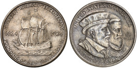 ÜBRIGES AUSLAND. USA. Gedenkmünzen. 
1/2 Dollar 1924, Huguenot-Walloon Tercentenary.
KM 154, Yeo. C 25 vz