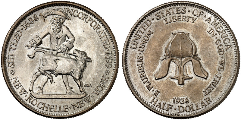 ÜBRIGES AUSLAND. USA. Gedenkmünzen. 
1/2 Dollar 1938, New Rochelle, New York.
...