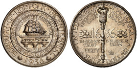 ÜBRIGES AUSLAND. USA. Gedenkmünzen. 
1/2 Dollar 1936, Norfolk, Virginia Bicentennial.
KM 184, Yeo. C 37 vz - St