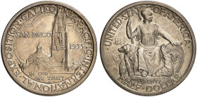 ÜBRIGES AUSLAND. USA. Gedenkmünzen. 
1/2 Dollar 1936 D, San Diego, California Pacific Exposition.
KM 171, Yeo. C 45 vz