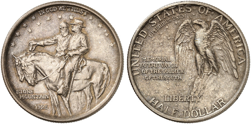 ÜBRIGES AUSLAND. USA. Gedenkmünzen. 
1/2 Dollar 1925, Stone Mountain Memorial....