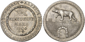 ANHALT - BERNBURG. Alexius Friedrich Christian, 1796-1834. 
1/2 Konventionstaler 1806, Silberhütte.
AKS 3, J. 50 min. Sfr., l. justiert, ss - vz