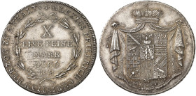ANHALT - BERNBURG. Alexius Friedrich Christian, 1796-1834. 
Konventionstaler 1806, Silberhütte.
Thun 1, AKS 2, J. 51a min. justiert, vz