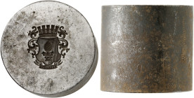 AUGSBURG. - Stadt. Prägestempel. 
Prägestempel einer Medaille o. J. (unsigniert, 49,7 mm). Mauerkrone über Wappen mit Pyr.
l. Rostspuren, vz