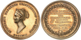 BADEN - DURLACH. Karl Ludwig Friedrich, 1811-1818. 
Vergoldete Silber-Prämienmedaille 1812 (von J. V. u. C. W. Doell, 47,5 mm), für Kranken­pflegezög...