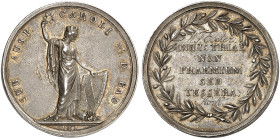 BADEN - DURLACH. Karl Ludwig Friedrich, 1811-1818. 
Silberne Schulprämie 1817 (von C. W. Doell u. L. Kachel, 29,5 mm), für die Mittelstufe. Stehende ...
