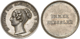 BADEN - DURLACH. Karl Ludwig Friedrich, 1811-1818. 
Silbermedaille o. J. (von L. Kachel, 26,2 mm). Büste der Großherzogin n. links / Schrift.
Wiel.-...