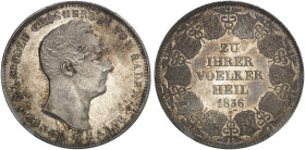 BADEN - DURLACH. Karl Leopold Friedrich, 1830-1852. 
Kronentaler 1836, "ZU IHRER VÖLKER HEIL".
Thun 23, AKS 87, J. 51 PCGS MS 63, St