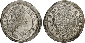 BAYERN. Maximilian II. Emanuel, 1679-1726. 
15 Kreuzer 1702.
Witt. 1677, Hahn 192 vz