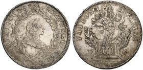 BAYERN. Maximilian III. Joseph, 1745-1777. 
10 Kreuzer 1756.
Witt. 2192, Hahn 294 l. justiert, f. vz