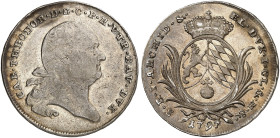 BAYERN. Karl Theodor, 1777-1799. 
1/2 Konventionstaler 1797.
Witt. 2371, Hahn 344 ss / ss+