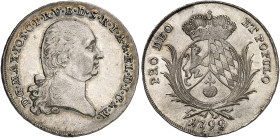 BAYERN. Maximilian IV. (I.) Joseph, 1799-1825. 
Konventionstaler 1799.
Thun 32, Dav. 540, AKS 4 min. Sfr., vz - St