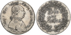 BAYERN. Maximilian IV. (I.) Joseph, 1799-1825. 
1/2 Schulpreistaler o. J. (1806-1808).
AKS 62, J. 17 f. vz