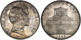 BAYERN. Ludwig I., 1825-1848. 
Geschichtsdoppeltaler 1842, "WALHALLA".
Thun 80, AKS 103, J. 71 PCGS MS 62, f. St