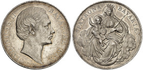 BAYERN. Ludwig II., 1864-1886. 
Vereinstaler o. J. (1865).
Thun 104, AKS 176, J. 105 kl. Rdf. u. Kr., vz