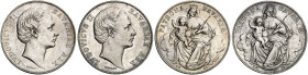 BAYERN. Ludwig II., 1864-1886. 
Lot von 2 Stück: Vereinstaler 1867, 1871.
Thun 105, AKS 176, J. 107 kl. Rdf., vz