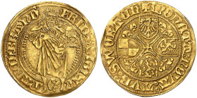 BRANDENBURG - FRANKEN. Friedrich I. von Ansbach und Sigismund von Kulmbach, 1486-1495. 
Goldgulden o. J., Schwabach.
Friedb. 305, v. Schr. 360 ff., ...