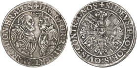 BRANDENBURG - FRANKEN. Georg, "der Fromme" und Albrecht, "der Jüngere", 1536-1545. 
Taler 1544, Schwabach.
Dav. 8967, v. Schr. 731, Slg. Wilm. 448 s...