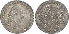 BRANDENBURG - ANSBACH. Christian Friedrich Karl Alexander, 1757-1791. 
Konventionstaler 1769, Schwabach.
Dav. 2001, Slg. Wilm. 1085, Frank - ss+