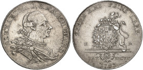 BRANDENBURG - ANSBACH. Christian Friedrich Karl Alexander, 1757-1791. 
Konventionstaler 1783, Bayreuth.
Dav. 2025, Slg. Wilm. 1111 vz