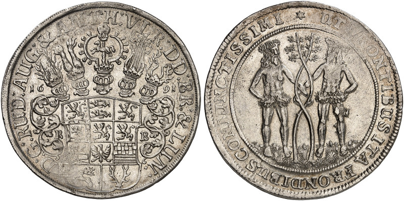 BRAUNSCHWEIG - WOLFENBÜTTEL. Rudolph August und Anton Ulrich, 1685-1704. 
Taler...