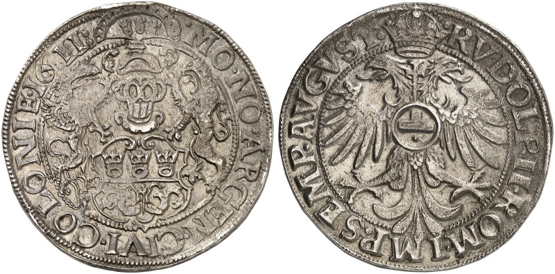 KÖLN. - Stadt. 
Taler 1611, mit Titel Rudolph II.
Dav. 5160, Noss 296a ss