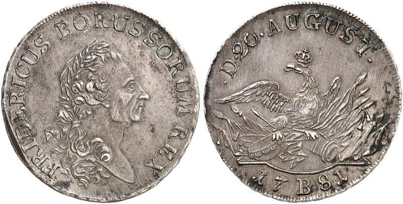 PREUSSEN - BRANDENBURG. Friedrich II., "der Große", 1740-1786. 
Taler 1781, Bre...