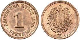 KLEINMÜNZEN. J. 1, EPA 1 
1 Pfennig 1888 F.
R ! f. St