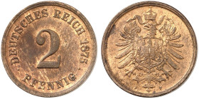 KLEINMÜNZEN. J. 2, EPA 11 
2 Pfennig 1875 F.
f. St