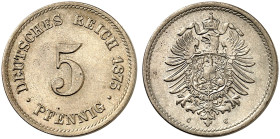 KLEINMÜNZEN. J. 3, EPA 17 
5 Pfennig 1875 C.
St