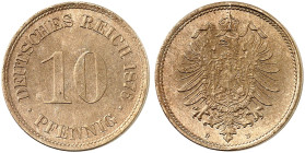 KLEINMÜNZEN. J. 4, EPA 27 
10 Pfennig 1876 D.
schöne Patina, St