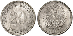 KLEINMÜNZEN. J. 5, EPA 40 
20 Pfennig 1875 H.
R ! winz. Kr., St