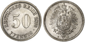 KLEINMÜNZEN. J. 7, EPA 44 
50 Pfennig 1876 C.
winz. Kr., St