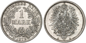 KLEINMÜNZEN. J. 9, EPA 55 
1 Mark 1873 A.
winz. Kr., f. St