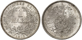 KLEINMÜNZEN. J. 9, EPA 55 
1 Mark 1875 D.
f. St