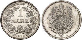 KLEINMÜNZEN. J. 9, EPA 55 
1 Mark 1875 F.
f. St