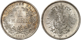 KLEINMÜNZEN. J. 9, EPA 55 
1 Mark 1881 D.
winz. Kr., St