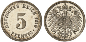 KLEINMÜNZEN. J. 12, EPA 18 
5 Pfennig 1910 A
winz. Kr., PP