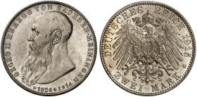 SACHSEN - MEININGEN. Georg II., 1866-1914. J. 154, EPA 2/63 
2 Mark 1915, auf seinen Tod.
f. St