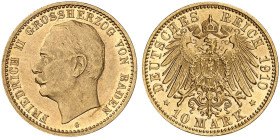 BADEN. Friedrich II., 1907-1918. J. 191, EPA 10/6 
Ein zweites Exemplar.
vz / f. St