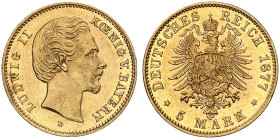 BAYERN. Ludwig II., 1864-1886. J. 195, EPA 5/78 
Ein zweites Exemplar.
vz - St