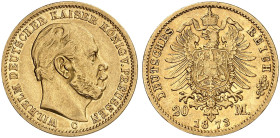 PREUSSEN. Wilhelm I., 1861-1888. J. 243 C, EPA 20/29 
20 Mark 1873 C.
ss