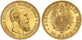 PREUSSEN. Friedrich III., 1888. J. 248, EPA 20/33 
20 Mark 1888.
vz