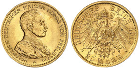 PREUSSEN. Wilhelm II., 1888-1918. J. 253, EPA 20/37 
20 Mark 1913.
vz - St