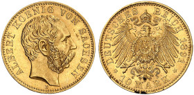 SACHSEN. Albert, 1873-1902. J. 263, EPA 10/45 
10 Mark 1891.
vz - St