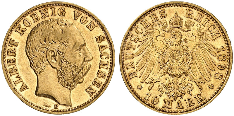 SACHSEN. Albert, 1873-1902. J. 263, EPA 10/45 
10 Mark 1898.
J. 263, ss / vz