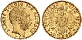 SACHSEN. Albert, 1873-1902. J. 263, EPA 10/45 
10 Mark 1898.
J. 263, ss / vz
