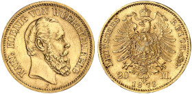 WÜRTTEMBERG. Karl, 1864-1891. J. 290, EPA 20/62 
20 Mark 1873.
St