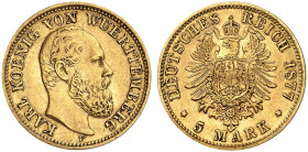 WÜRTTEMBERG. Karl, 1864-1891. J. 291, EPA 5/86 
Ein zweites Exemplar.
vz