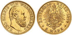 WÜRTTEMBERG. Karl, 1864-1891. J. 291, EPA 5/86 
Ein drittes Exemplar.
vz